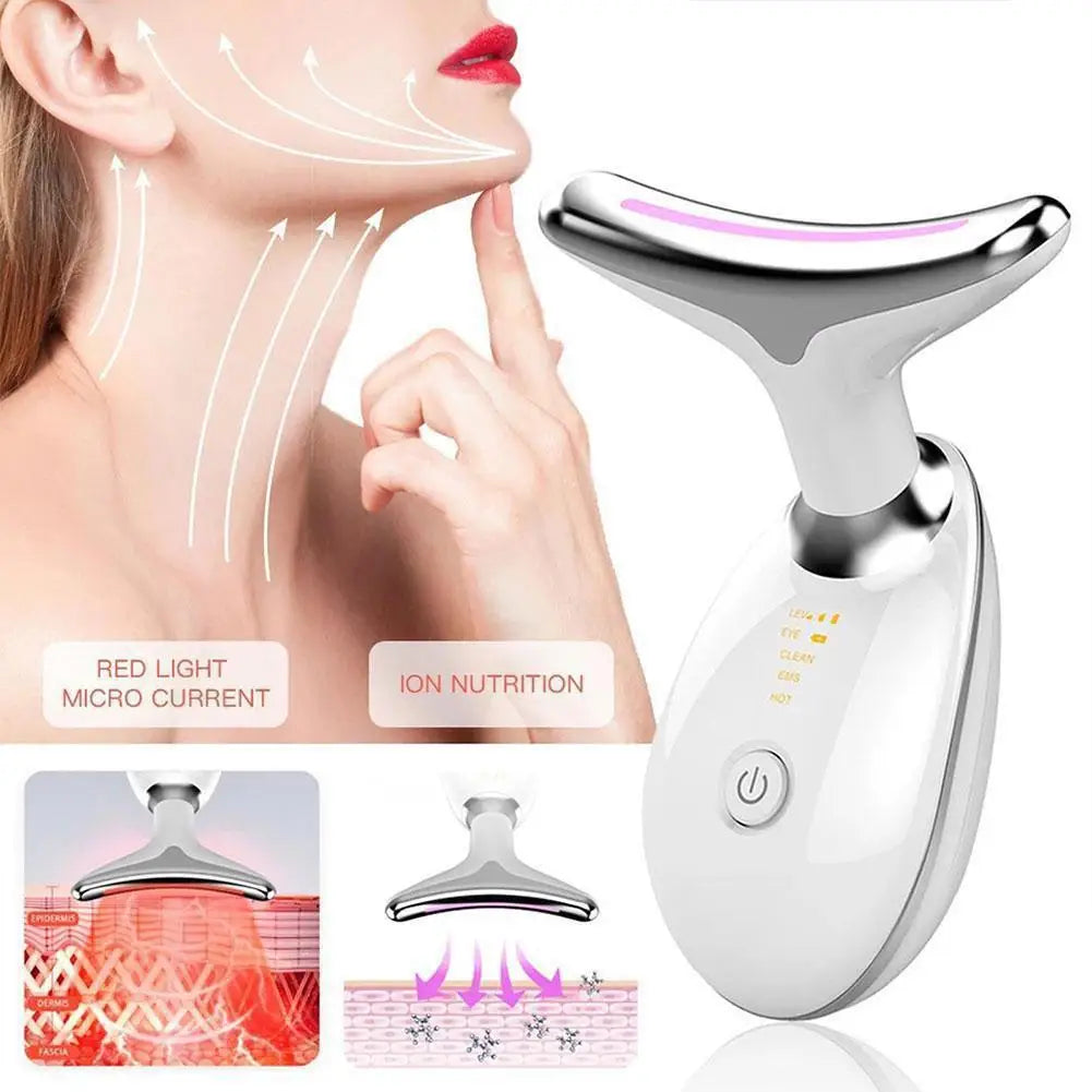 Neck Face Lifter EMS Neck Face Lifting Massager Skin Tighten Beauty Device LED Photon Therapy Anti Wrinkle Double Chin Remover